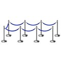 Montour Line Stanchion Post and Rope Kit Pol.Steel, 8 Ball Top7 Blue Rope C-Kit-8-PS-BA-7-PVR-BL-PS